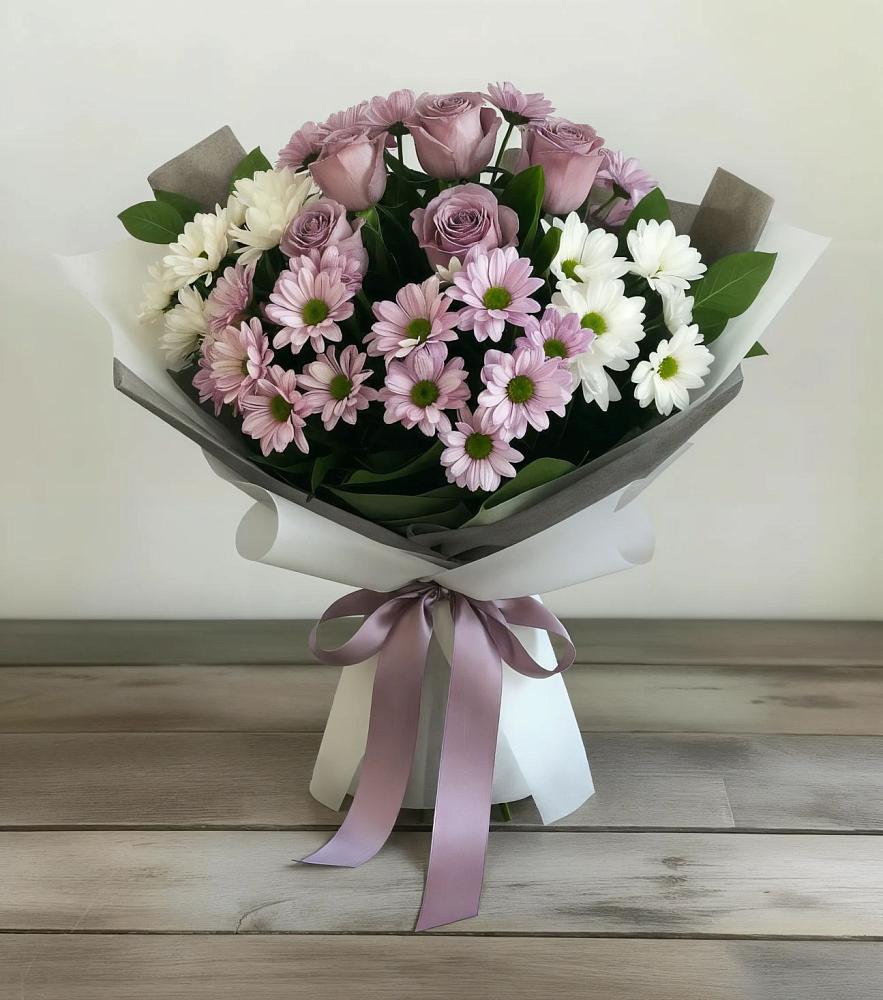 Букет цветов из: Хризантемы и Розы в Таштыпе