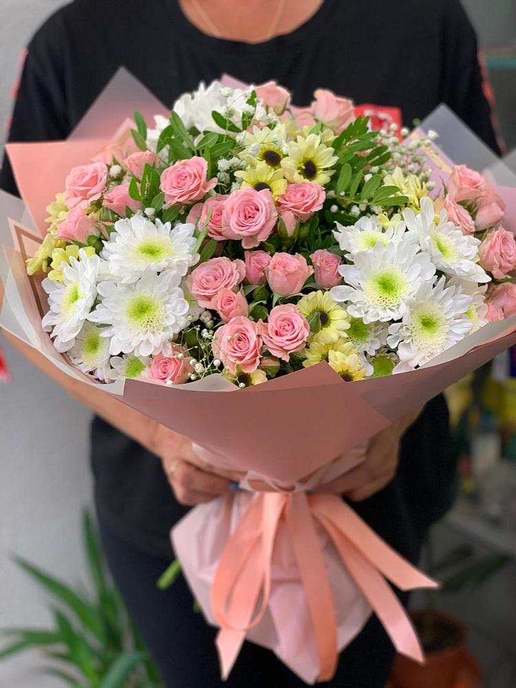 Букет цветов из: Розы и Хризантемы в Таштыпе