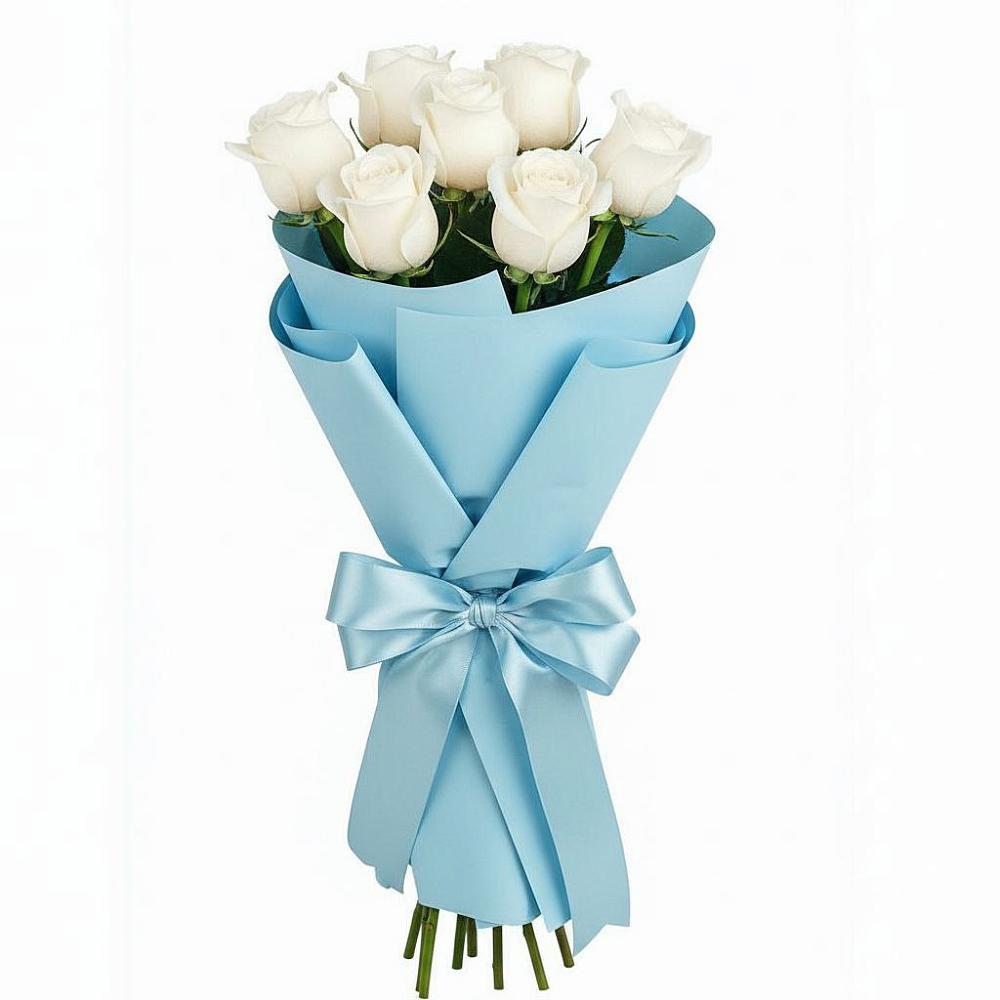 Букет 7 белых роз Проуд в Таштыпе