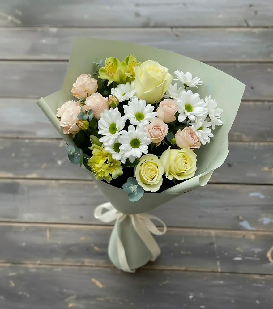Букет цветов из: Альстромерии, Розы и Хризантемы в Таштыпе