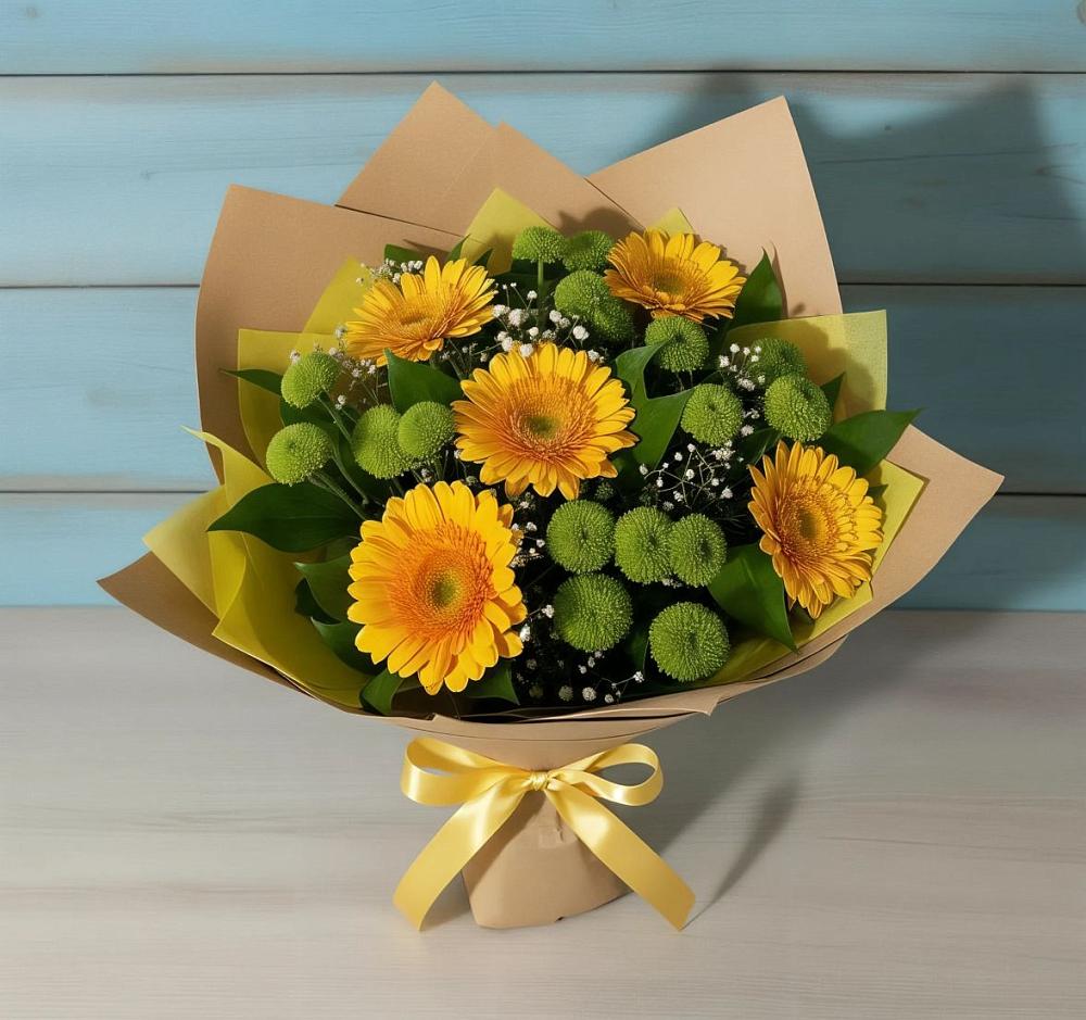 Букет цветов из: Герберы и Хризантемы в Таштыпе