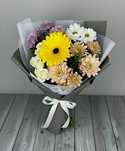 Букет цветов из:  Розы, Герберы и Хризантемы #REPLACE_PRED# Таштыпе