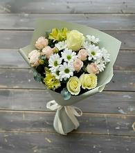 Букет цветов из:  Альстромерии, Розы и Хризантемы в Таштыпе